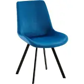 CLP Eetkamerstoel Lewes - fluweel - Donkerblauw