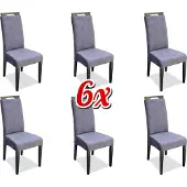 AEA Lehnstuhl 6x Stühle Polster Textil Stoff Essgruppe Garnitur Set Komplett Design