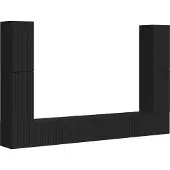 vidaXL Tv-meubelset 8 st Zwart Bewerkt hout