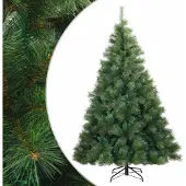 Syfax Kunstmatige Inklapbare Kerstboom Groen 210 cm PVC, staal