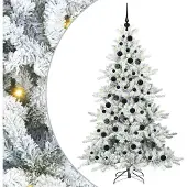 Syfax Kunstmatige Inklapbare Kerstboom Wit 180 cm PVC en staal
