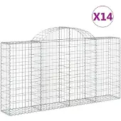vidaXL Schanskorven 14 st gewelfd 200x30x100/120 cm ijzer