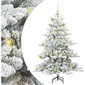 Syfax Kunstmatige Inklapbare Kerstboom Wit 150 cm PVC en staal
