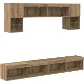 Syfax TV Wand Eenheden met LED 6 pcs Artisan Eiken Bewerkt hout