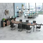 AEA Kantoormeubilair: Conferentietafel, kasten, bureau, zwart, hout, kantoorinrichting, 4-delig