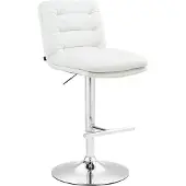 CLP Barkruk Damar - kunstleer, chroom frame - crème kleur