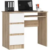 Akord Bureau Links A-6 / Computerbureau / Computer Tafel / Bureautafel Rechts / Sonoma Eik - Wit / 90 x 77 x 50 cm