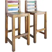 Prolenta Maison Exclusive - Barkrukken, 2 stuks, gerecycled hout