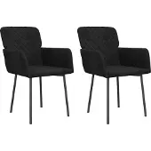 Syfax Eetkamerstoelen 2 st fluweel zwart