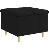 Syfax Ottoman met Opbergruimte Zwart 60 x 60 x 45 cm Stof