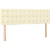 vidaXL Hoofdborden 144x5x78/88 cm kunstleer crèmekleurig