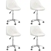 Syfax Eetkamerstoelen draaibaar 4 st kunstleer wit