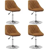 Syfax Eetkamerstoelen draaibaar 4 st fluweel bruin
