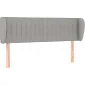 vidaXL Hoofdbord met randen 147x23x78/88 cm stof lichtgrijs