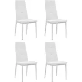 Syfax Eetkamerstoelen 4 st kunstleer wit