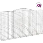 vidaXL Schanskorven 6 st gewelfd 400x30x220/240 cm ijzer