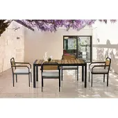 AEA Essecke Komplette Esszimmer Tisch Esstisch Stühle 5tlg Braun Holztisch