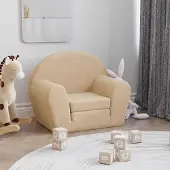 Prolenta Maison Exclusive - Kinderslaapbank, crème kleur, zachte pluche stof