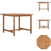 vidaXL Tuin-eettafel 110x110x75 cm, massief teakhout - Tuintafels