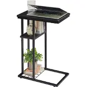 Sonstiges YMYNY bijzettafel in C-vorm, 40x26x61,5 cm, zwart, model HST004B