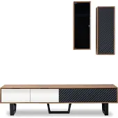 AEA Wohnwand Wohnzimmer set TV-Ständer 2x Hängeschrank Designer Wohnwände