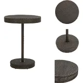 vidaXL Tuintafel Bruin 75,5x106 cm Kunststof Vlechtwerk - Tuintafels