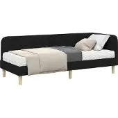 Syfax Hoekbedframe Zwart 80 x 200 cm Stof