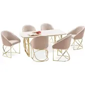AEA Modern Esstisch 6x Stühle Designer Luxus Esszimmer Möbel Essgruppe