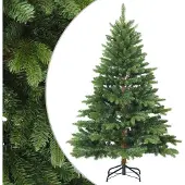 Syfax Kunstmatige Inklapbare Kerstboom Groen 150 cm PVC, PE en staal