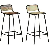 Prolenta Maison Exclusive - Barkrukken, 2 stuks. Massief hout, gerecycled