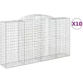 vidaXL Schanskorven 10 st gewelfd 300x50x160/180 cm ijzer