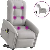 Syfax Sta-op-massagestoel elektrisch verstelbaar stof wolk grijs