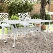 Prolenta Maison Exclusive - Tuintafel, wit, 150x90x72 cm, aluminium gietwerk