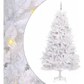 Syfax Kunstmatige Inklapbare Kerstboom Wit 240 cm PVC en staal