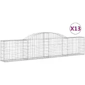 vidaXL Schanskorven 13 st gewelfd 300x30x60/80 cm gegalvaniseerd ijzer