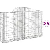 vidaXL Schanskorven 5 st gewelfd 200x30x120/140 cm ijzer