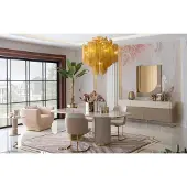 AEA Luxus Designen Esszimmer Set Esstisch 4x Stühle Sideboard Spiegel Möbel