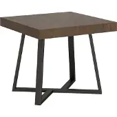Ityhome - Uittrektafel 90/194x90 cm, poten van notenwood, frame in antraciet