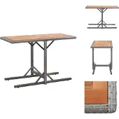 vidaXL Tuintafel, antraciet, polyrotan en massief acaciahout - Tuintafels