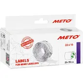 Meto 9506158 - White - Price tag - Removable - 22 x 16 - Paper - 22 mm
