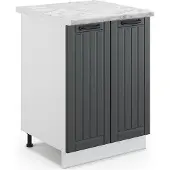 Vicco Keukenonderkast Fame-Line Antraciet landhuis 60 cm , WB Marmer, Model 46482