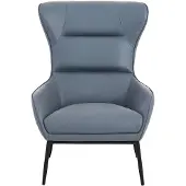 Vente-unique Grijze buffelleren fauteuil DINNIA