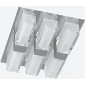 Luxera Wandlamp CASIUS, 6xG9/33W, zilver/mat glas, afmetingen: L: 26,8 cm, B: 21,8 cm, H: 7,5 cm, fitting: G9