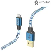 Hama Reflective USB-A naar Lightning Kabel - Oplaadkabel geschikt voor iPhone / iPad - Gevlochten nylon - MFI-gecertificeerd - 2,4A USB 2.0 - 480Mbps - 150cm - Blauw
