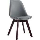CLP Stoel Manado, bekleding van kunstleer met zitkussen en houten poten. Frame: grijs. Framekleur: walnoot