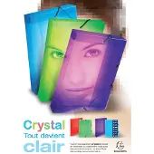 Exacompta Ringband Crystal A4 4-rings O-mech 15mm PP transparant - 4 stuks