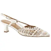 Pedro miralles Dames Slingback Metal Blanco | Goud | Maat: 37