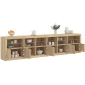 vidaXL Dressoir met LED-verlichting 283x37x67 cm sonoma eikenkleurig