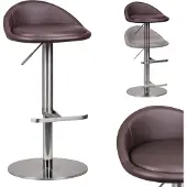 Wohnling barkruk Durable M1, roestvrij staal geborsteld, bruin; WL1.602