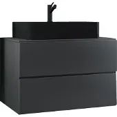 VCM 2pcs wastafelmeubel / zwart wastafelmeubel breedte 80 cm / badkamermeubel set met laden / Lendas S BL